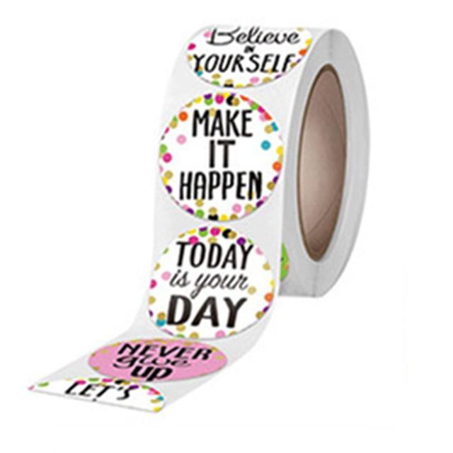 Wownect Encouragement Stationary Stickers Motivation Round [1inch][500 Pcs Labels] Labels For Envelope Seals, Packing Seals, cards, Gift Boxes, Shopping Bags, Bouquets, Cardboard Decoration - SW1hZ2U6NjM4NTc4