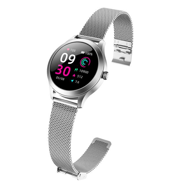 Wownect Fitness Tracker IP68 Waterproof Smartwatch For Women with Heart Rate Sleep Monitor Pedometer Physiological Cycle Multi-sports Modes Smart Bracelet (Compatible with Android & iOS) - Silver - SW1hZ2U6NjM4NjE5