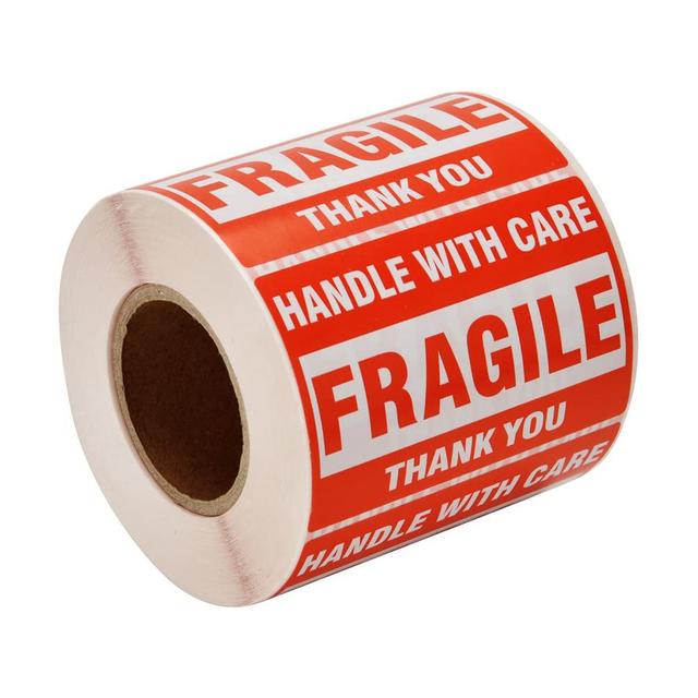 Wownect Fragile Sticker [HANDLE WITH CARE - FRAGILE - THANK YOU] [2x3inch][1000 Stickers] For Packing Envelopes, Small Boxes, Small Disposable Bags, Corrugated Cartons, Bubble Mailers - SW1hZ2U6NjM4NjU4