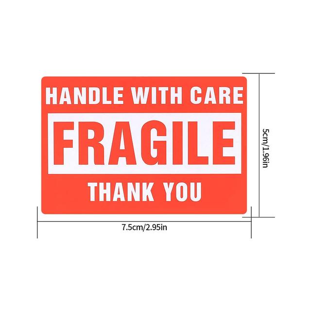 ملصقات تحذيرية للمواد القابلة للكسر (الهشة) 1000 قطعة Fragile Sticker [HANDLE WITH CARE - FRAGILE - THANK YOU] [2x3inch][1000 Stickers] - Wownect - SW1hZ2U6NjM4NjYw