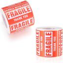 ملصقات تحذيرية للمواد القابلة للكسر (الهشة) 500 قطعة Fragile Sticker [HANDLE WITH CARE - FRAGILE - THANK YOU] [2x3inch][500 Stickers] - Wownect - SW1hZ2U6NjM4Njc5