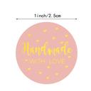 Wownect Handmade with Love Stickers Round [1inch][1000 Pcs Labels] Labels For Envelope Seals, Packing Seals, cards, Gift Boxes, Shopping Bags, Bouquets, Cardboard Decoration - SW1hZ2U6NjM4NzA5