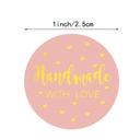 Wownect Handmade with Love Stickers Round [1inch][500 Pcs Labels] Labels For Envelope Seals, Packing Seals, cards, Gift Boxes, Shopping Bags, Bouquets, Cardboard Decoration - SW1hZ2U6NjM4NzIy