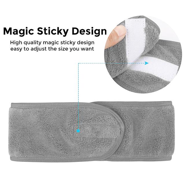 Wownect Makeup Cloth Reusable Microfiber Facial Headband Make up Hair Band [Soft Delicate Machine Washable] [3.1x24.8inch] StretchTowel for Sports Yoga Gym Band - White - SW1hZ2U6NjM4ODUz