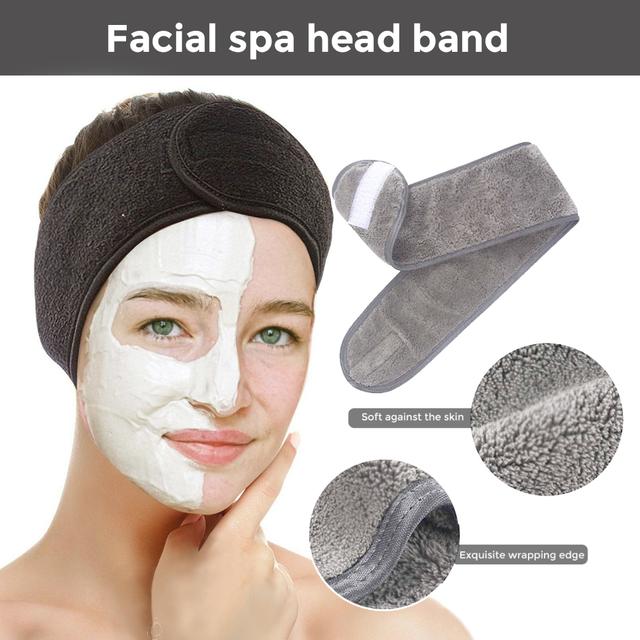 عصابة رأس للمكياج ولليوجا لون أبيض Wownect Makeup Cloth Reusable Microfiber Facial Headband - SW1hZ2U6NjM4ODU5