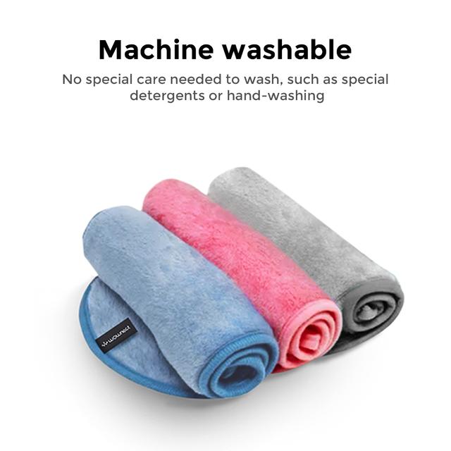 Wownect Makeup Remover Cloth, Soft Microfiber Reusable Facial Cleansing Towel [4 Per Pack] Machine Washable Cloth Suitable for All Skin Types - Black Pink,Blue,Grey - SW1hZ2U6NjM4ODcx