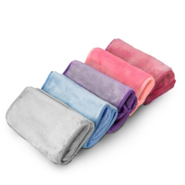 Wownect Makeup Remover Cloth Reusable Microfiber Face Towel Washable, Facial Cleansing Cloths [5 Per Pack] [Soft Delicate Machine Washable] [15.7x6.6 inch] - Hot Pink, Lavender, Pink, Blue, Grey - SW1hZ2U6NjM4OTAx