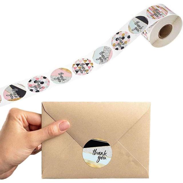 Wownect Pattern Thankyou Sticker Round [1inch][1000 Stickers] Labels For Envelope Seals, Packing Seals, cards, Gift Boxes, Shopping Bags, Bouquets, Cardboard Decoration - SW1hZ2U6NjM5MDA4