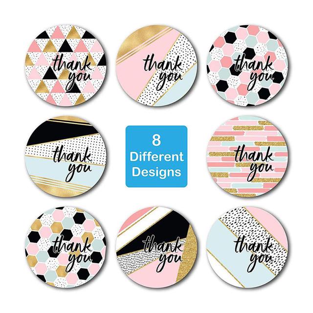 Wownect Pattern Thankyou Sticker Round [1inch][500 Stickers] Labels For Envelope Seals, Packing Seals, cards, Gift Boxes, Shopping Bags, Bouquets, Cardboard Decoration - SW1hZ2U6NjM5MDM0