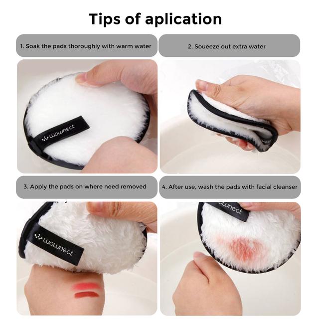 Wownect Reusable Sponge Makeup Remover Pad with Headband Cloth Face & Eye Cleansing Round Circle Puff Eco-friendly Washable Makeup Removing Pad [ 3 Circle Puffs 1 Head Band ] Microfiber Powder Puff - SW1hZ2U6NjM5MTQ4