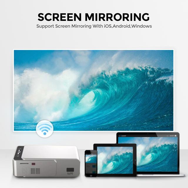 بروجكتر منزلي 4K مع شاشة عرض 100 بوصة Wownect T6 Android Projector with Projector Screen - SW1hZ2U6NjM5MjMz