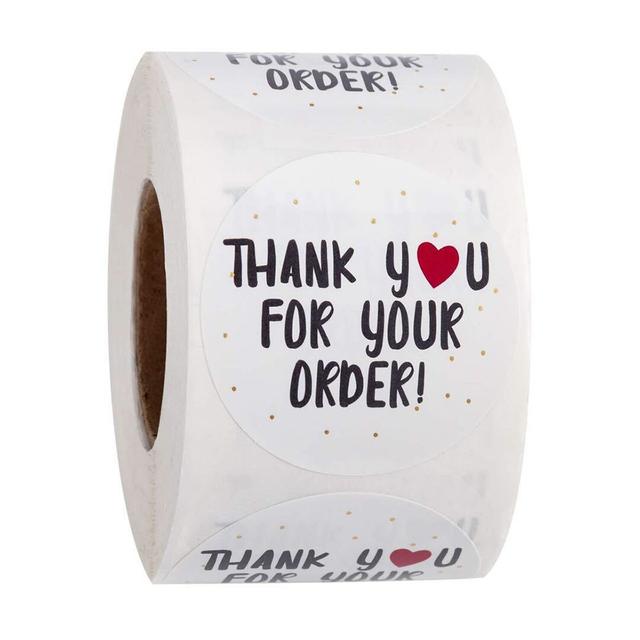 Wownect Thankyou For Your Order Sticker Round [1inch][500 Stickers] Labels For Envelope Seals, Packing Seals, cards, Gift Boxes, Shopping Bags, Bouquets, Cardboard Decoration - SW1hZ2U6NjM5Mjc2