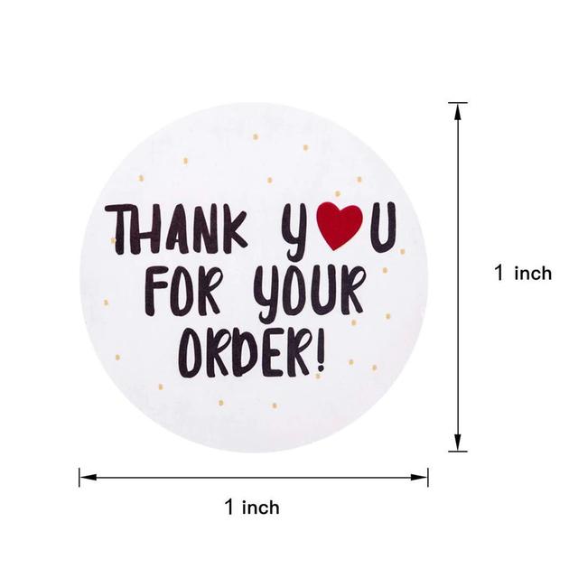 Wownect Thankyou For Your Order Sticker Round [1inch][500 Stickers] Labels For Envelope Seals, Packing Seals, cards, Gift Boxes, Shopping Bags, Bouquets, Cardboard Decoration - SW1hZ2U6NjM5Mjc4