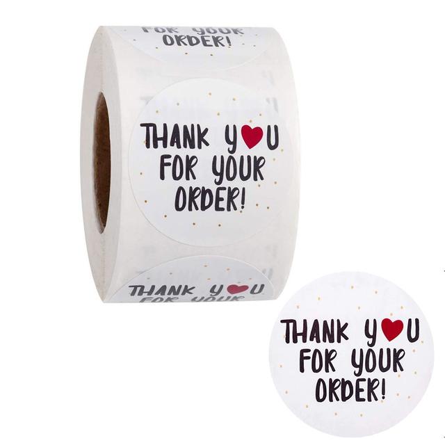 Wownect Thankyou For Your Order Sticker Round [1inch][500 Stickers] Labels For Envelope Seals, Packing Seals, cards, Gift Boxes, Shopping Bags, Bouquets, Cardboard Decoration - SW1hZ2U6NjM5MjY3