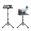 Wownect Universal Workstation Projector Tripod Stand with Wheels, Phone Holder [Adjustable Height upto 61” Tiltable 180 Degrees] Rolling Laptop Desk Tripod For Stage, Studio, DJ Equipment [Pack of 2] - SW1hZ2U6NjM5MzI5
