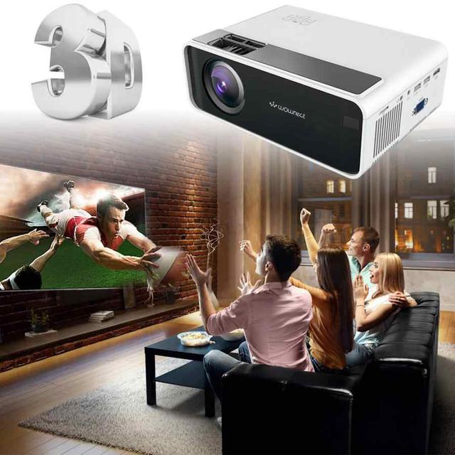 Wownect W13 Sync Mini Projector With 100 Inch Projector Screen [ 1500 Lumens/Screen Size 150"] [Wireless Mobile Screening Miracast / Airplay ] 1080P 4K-Supported Home Theater Outdoor Video Projector - SW1hZ2U6NjM5MzM0