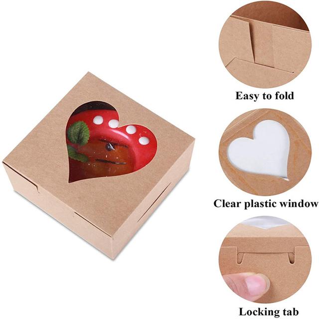 علب كرتون مقوى أبيض شكل قلب للمخبوزات 20 قطعة White Cardboard Gift Boxes Kraft Paper Boxes with Heart Shape [Pack of 20] - Wownect - SW1hZ2U6NjM5MzU5