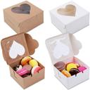 علب كرتون مقوى أبيض شكل قلب للمخبوزات 20 قطعة White Cardboard Gift Boxes Kraft Paper Boxes with Heart Shape [Pack of 20] - Wownect - SW1hZ2U6NjM5MzYx