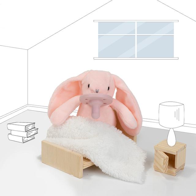 Minikoioi - Plush Toy With Soother - Sleep Buddy Pink Bunny - SW1hZ2U6NjUyODA0