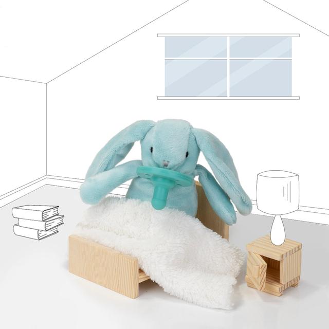 لهاية اطفال مع دمية - أرنب أزرق Plush Toy With Soother  Sleep Buddy - Minikoioi - SW1hZ2U6NjUyODI3