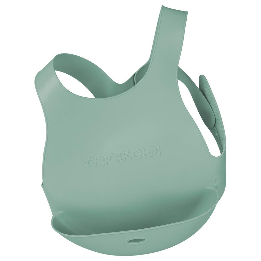 مريلة اطفال (سيليكون) - أخضر Minikoioi Silicone Flexi Bib