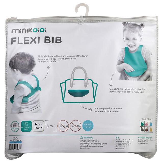 مريلة اطفال (سيليكون) - أزرق غامق Minikoioi Silicone Flexi Bib - SW1hZ2U6NjUyOTQ2