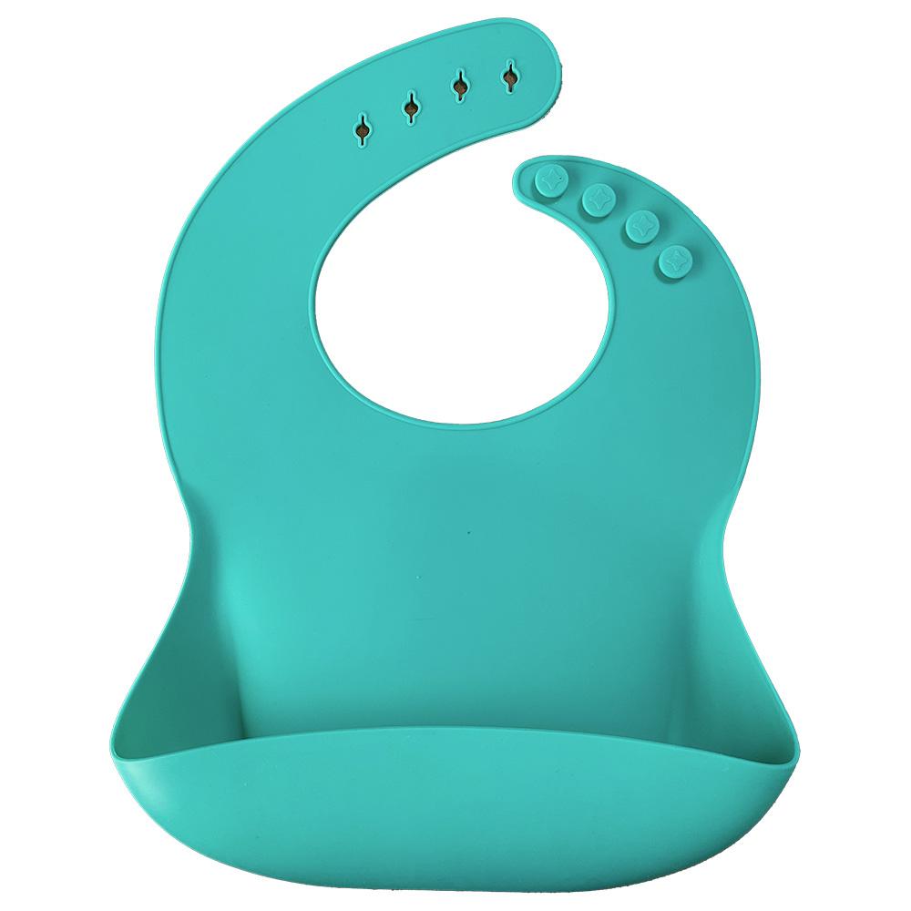 Minikoioi - Silicone Bib w/ Kangaroo Pocket - Aqua Green