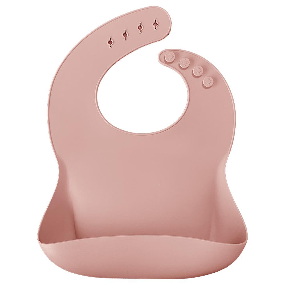 Minikoioi - Silicone Bib w/ Kangaroo Pocket - Pinky Pink