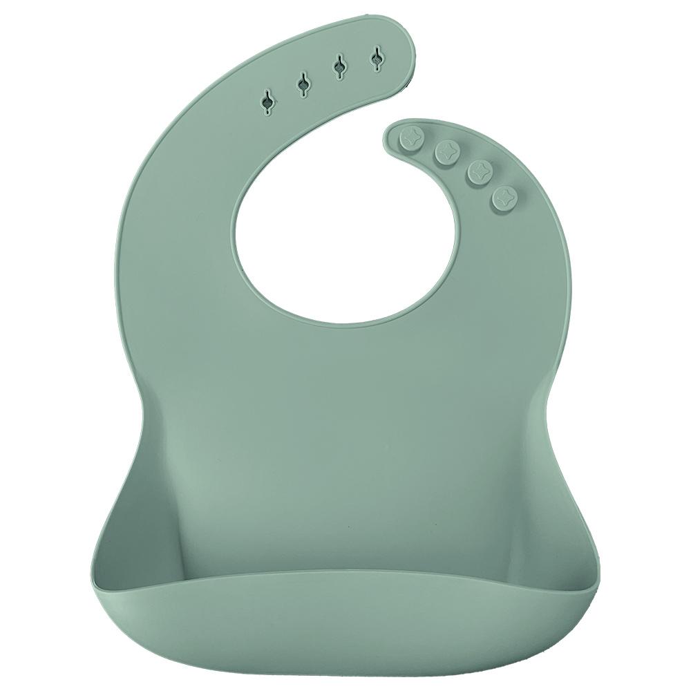 Minikoioi - Silicone Bib w/ Kangaroo Pocket - River Green