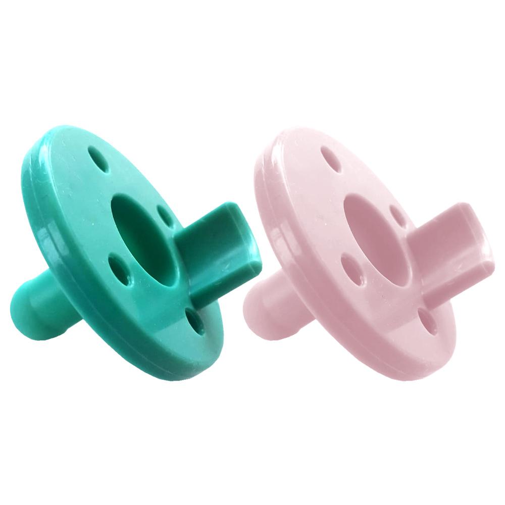 Minikoioi - Silicone Basics Soother - Pack of 2 - Green/Pink