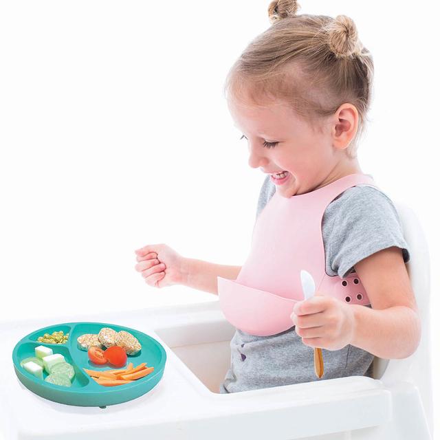 صحن اطفال (صحن مقسم) سيليكون - أخضر Minikoioi Silicone Portions Plate - SW1hZ2U6NjUzMDk5