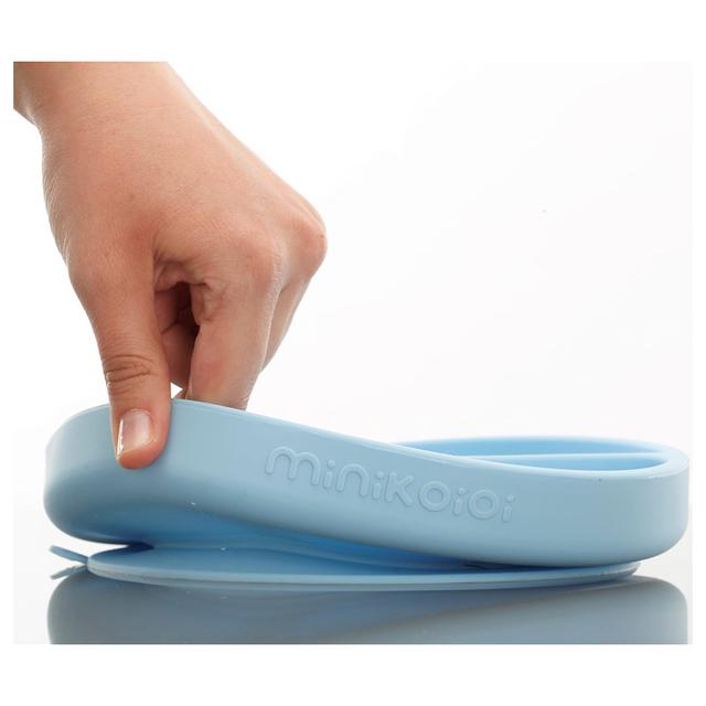 صحن اطفال (صحن مقسم) سيليكون – أزرق Minikoioi Silicone Portions Plate - SW1hZ2U6NjUzMTE1