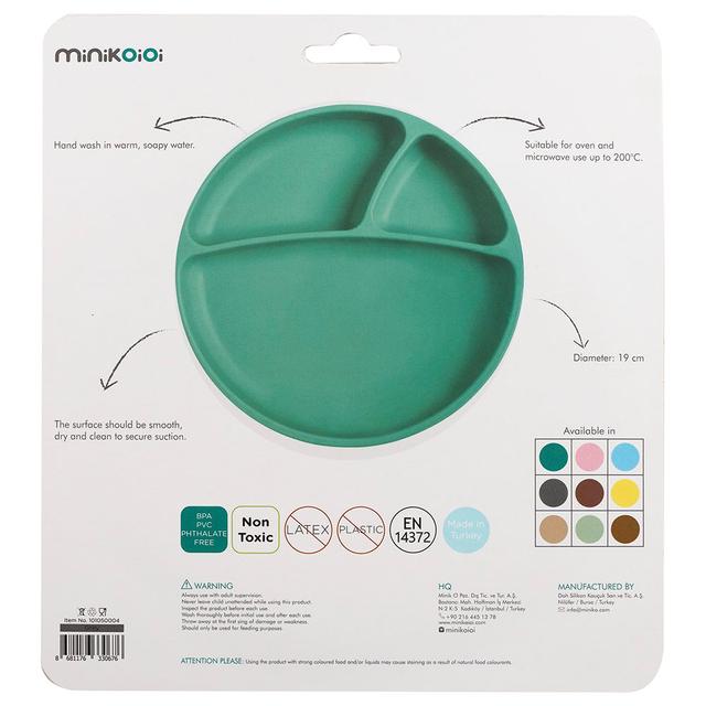 صحن اطفال (صحن مقسم) سيليكون - أزرق غامق Minikoioi Silicone Portions Plate - SW1hZ2U6NjUzMTQ5