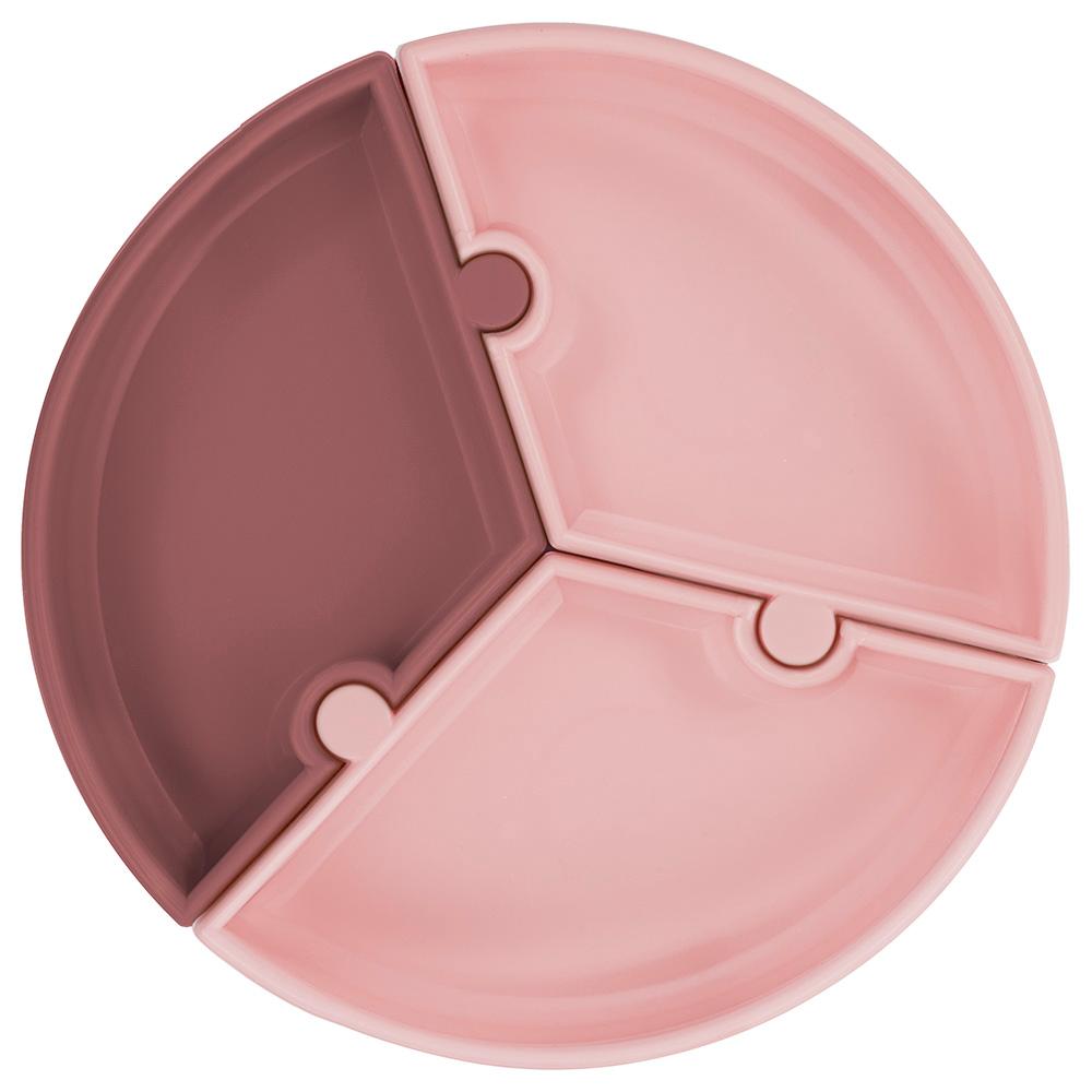 Minikoioi - Silicone Puzzle Plate - Pink/Rose