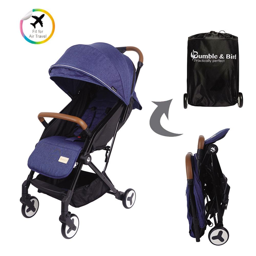 عربة اطفال قابلة للطي - أزرق Swyft Travel Stroller - Bumble & Bird