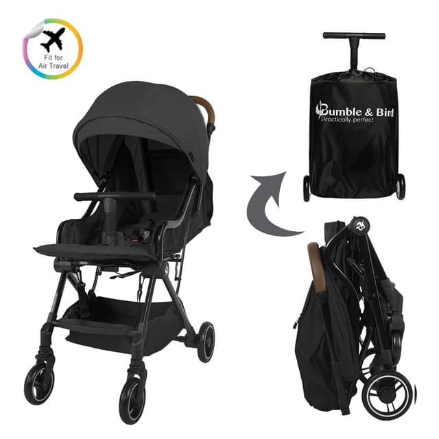 عربة اطفال قابلة للطي - أسود  Robin Travel Stroller - Bumble & Bird