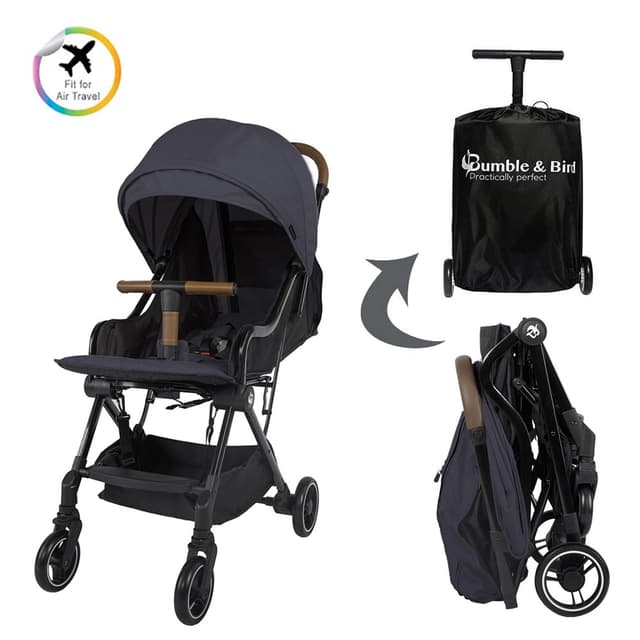 عربة اطفال قابلة للطي - رمادي غامق Robin Travel Stroller - Bumble & Bird
