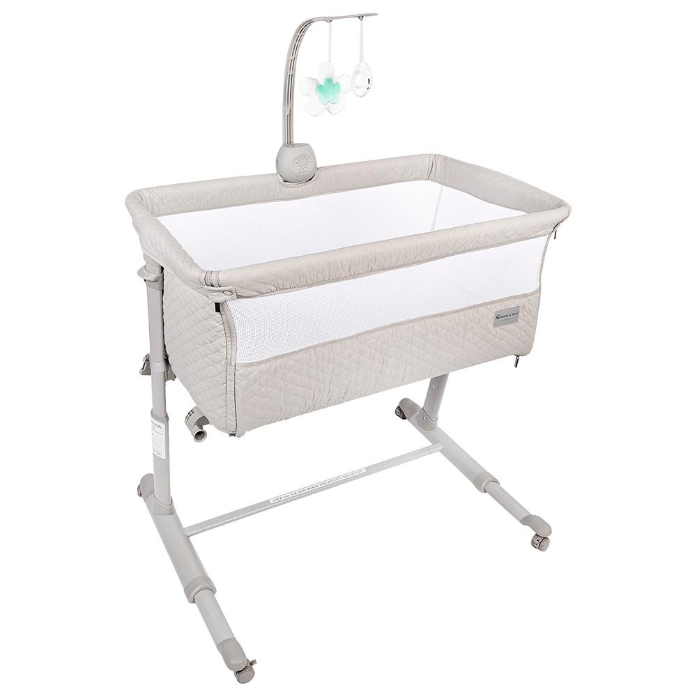 Bumble &amp; Bird Bumble & Bird - Adjustable Bedside Bassinet With Wheels-Grey