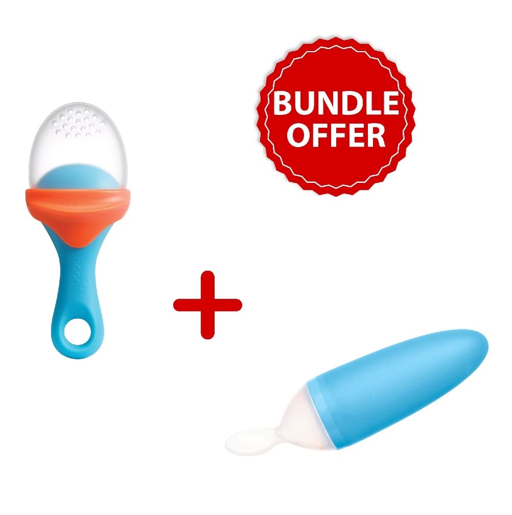 رضاعة سيريلاك و عضاضة فواكه للأطفال من بون   Boon Pulp Silicone Feeder with Squirt Silicone Spoon