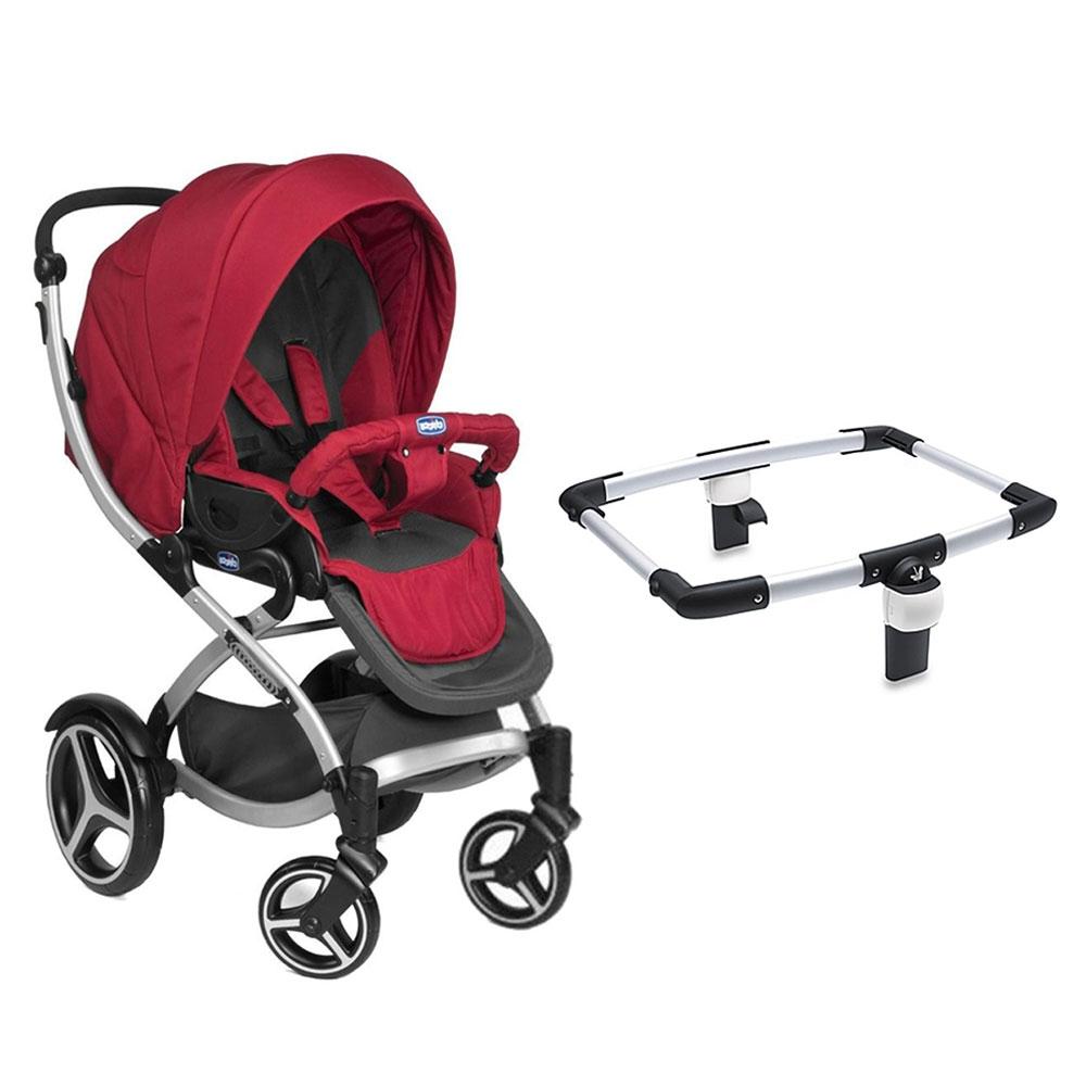 عربية اطفال مع محول كي فيت شيكو Chicco Artic Stroller Garnet + Free Keyfit Adaptor