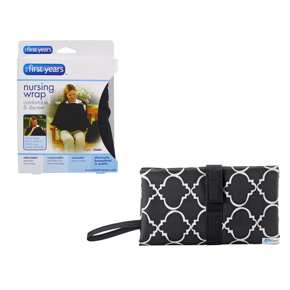 The First Years - Nursing Privacy Wrap Black + Changing Clutch
