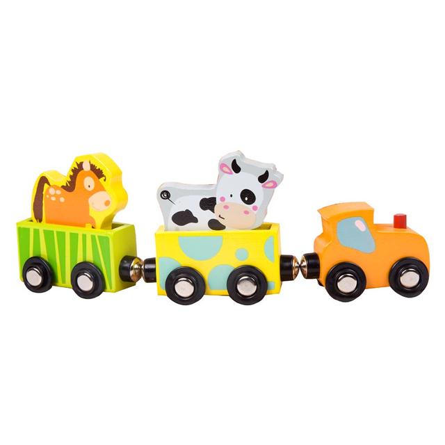 لعبة قطار للاطفال ومزرعة بلاستيك 56 × 48 ×22 سم كلاسيك وورلد Classic Plastic World Farm Train Set - SW1hZ2U6NjU0MzM4