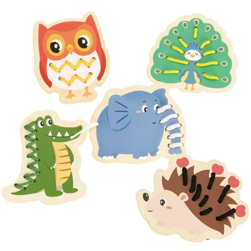 Classic World - Free Jungle Animal Lacing Toys Set