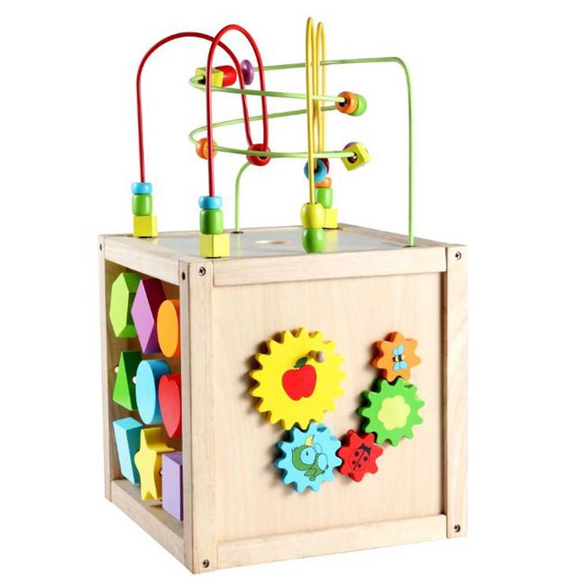 لعبة مكعب الانشطة للاطفال كلاسيك وورلد خشب classic world multi activity cube wooden - SW1hZ2U6NjU0NjYx