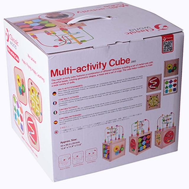 لعبة مكعب الانشطة للاطفال كلاسيك وورلد خشب classic world multi activity cube wooden - SW1hZ2U6NjU0NjY1