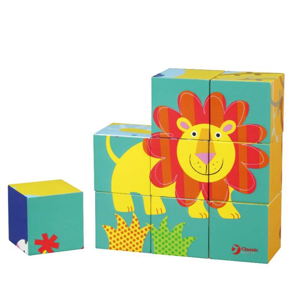 لعبة لغز الحيوانات البرية للاطفال كلاسيك وورلد خشب classic world wild animal blocks puzzle