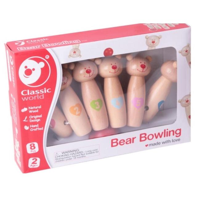 لعبة دب البولينغ للاطفال كلاسيك وورلد خشب classic world bear bowling - SW1hZ2U6NjU1MjQy