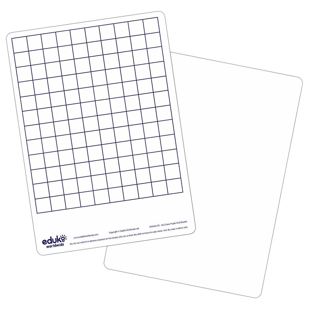 لوحة تعلم الرسم قياس A4 Eduk8 Worldwide A4 Pupils Grid Dry Erase Board