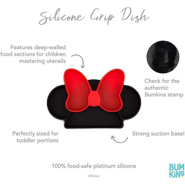 صحن ميني ماوس للأطفال من بمكينز  Bumkins Minnie Mouse Silicone Grip Dish - SW1hZ2U6NjQzMDE0