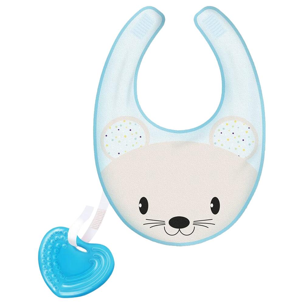 Chicco - Fresh Bib With Teether - Blue